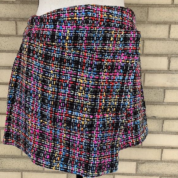 ❌DONATED❌Black Multicolor Tweed Plaid Print Wrap Skirt - Picture 5 of 15